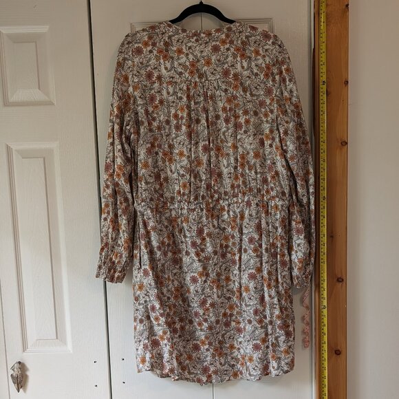 Orange floral midi dress XL - Picture 2 of 10